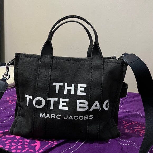 The Tote Bag - Medium Black Canvas - Picture 1 of 2
